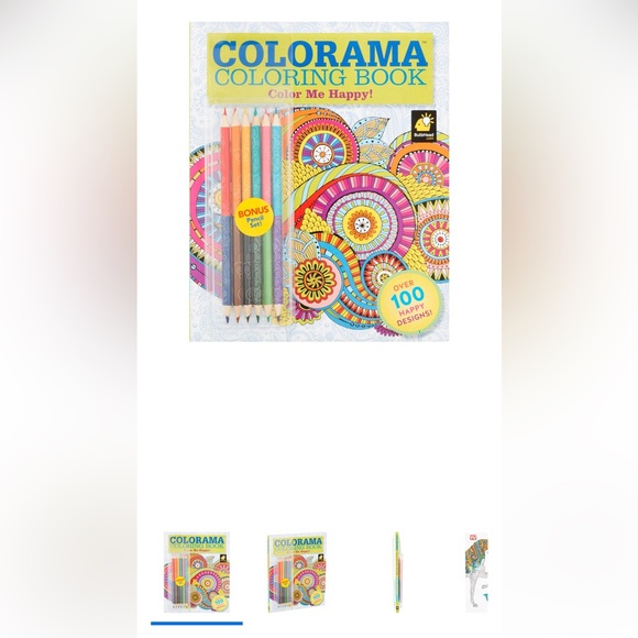 NEW Colorama-Coloring Book-Color Me Happy w/ Colored Pencils - Picture 5 of 5